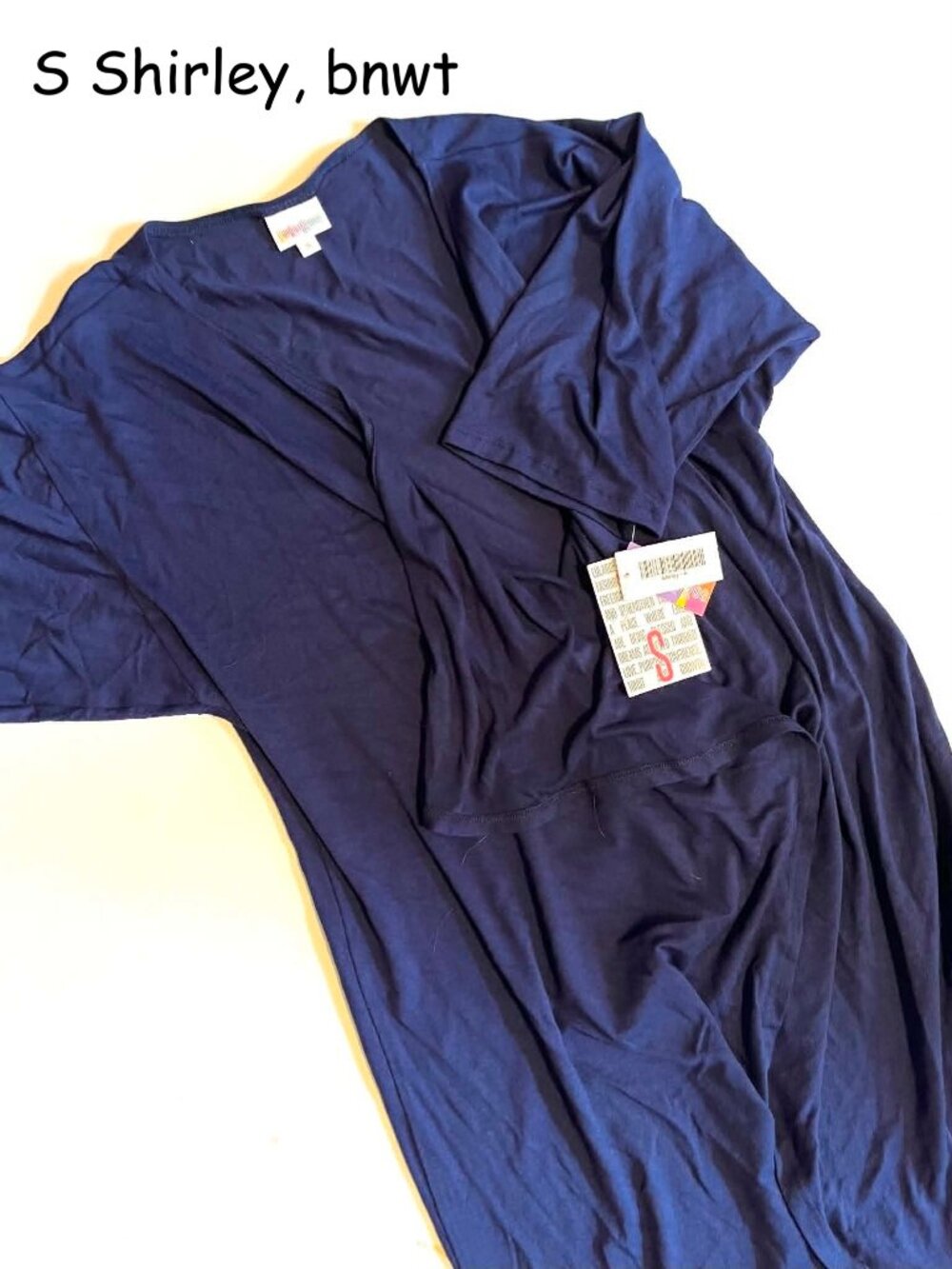 Small Lularoe Shirley sweater kimono, navy blue